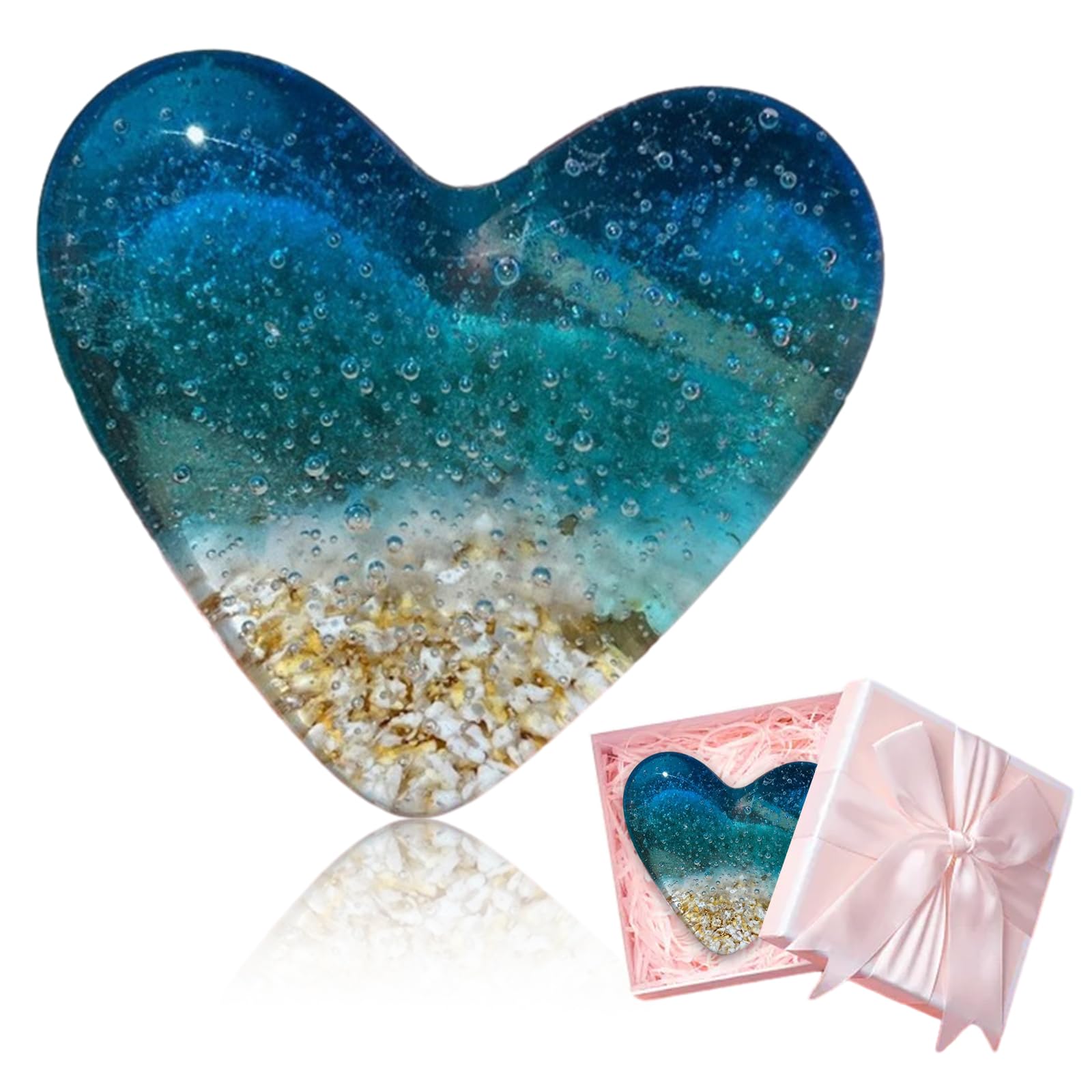 Favson Ocean Glass Love, A Little Pocket Hug Heart, Positive Token of Love, Missing Gift, A Areative Gift for Giving to Friends, Items that Convey Love, Positivity, and Good Luck