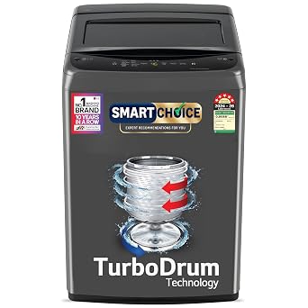 LG 7 Kg 5 Star Smart Inverter Technology Fully Automatic Top Load Washing Machine (T70VBMB1Z, Auto Prewash, Turbodrum, Stainless Steel drum, LED Display, Smart Diagnosis Middle Black)