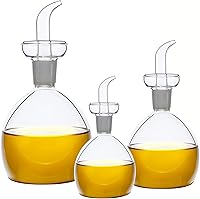 Vista 4 de HAIZEEN Botella de vidrio dispensadora de aceite de oliva y vinagre de 150 ml sin necesidad de embudo, decantador para cocina, vidriería