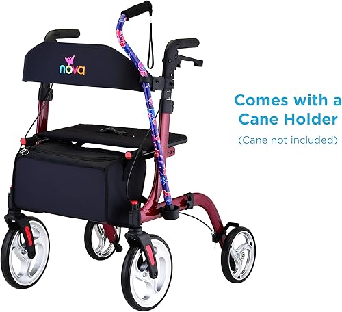 Miniatura 3 de NOVA Medical Products Express - Andador con ruedas grandes de 10 y 8 pulgadas, compacto plegable y de pie, fácil de plegar, levantar y transportar,