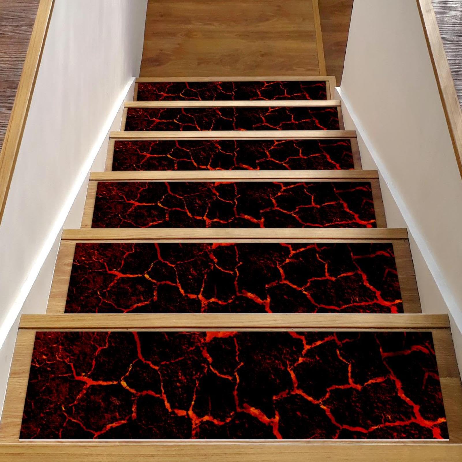 Tapis d escalier antidérapant en bois coloris volcanique magma
