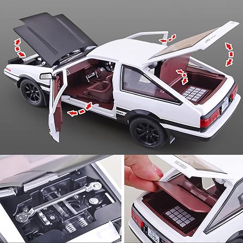 Miniatura 6 de Mzexoma Initial D Toyota Trueno AE86 - Modelo de automóvil de aleación fundida a presión, juguetes deportivos para niños y adultos, vehículos de
