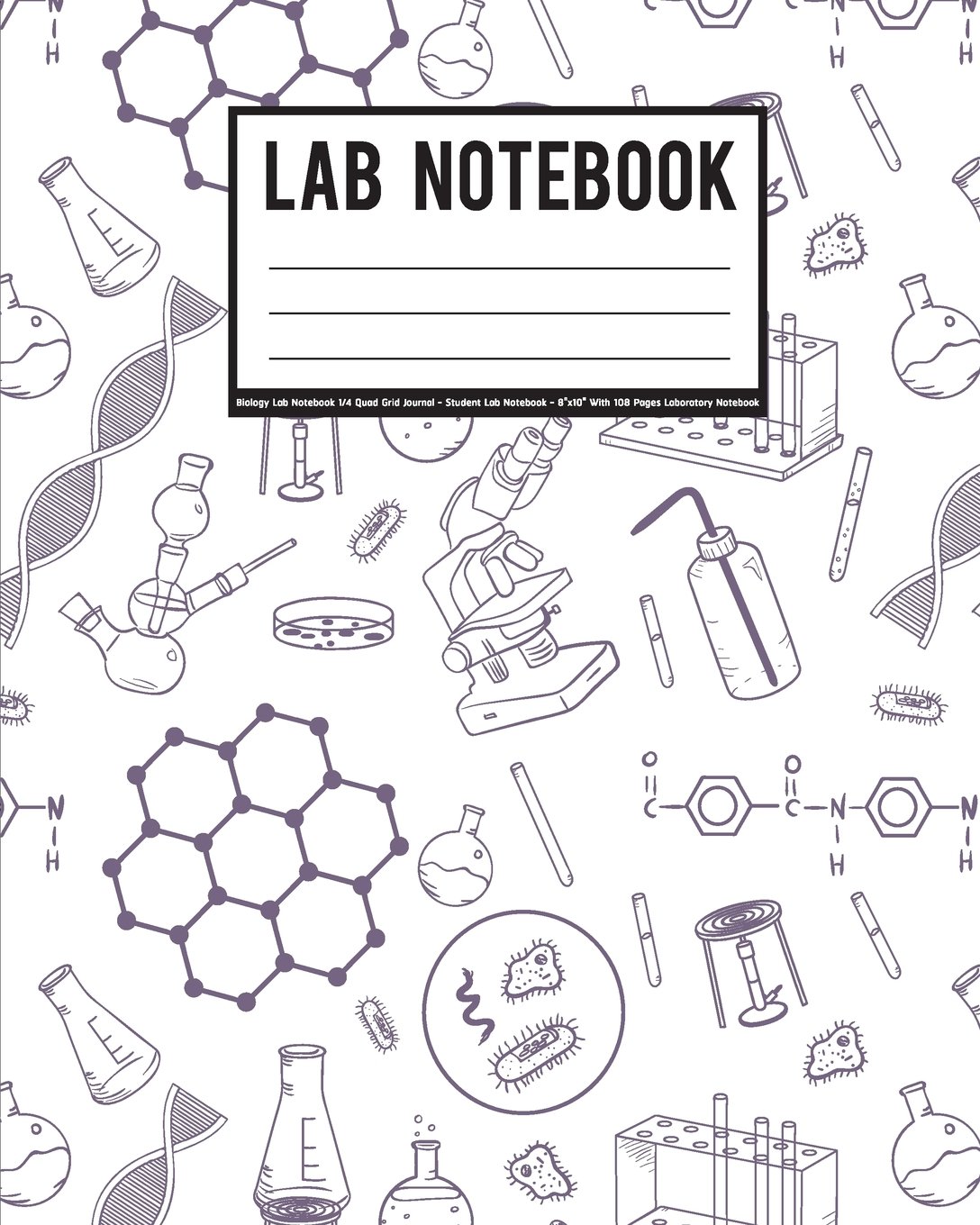 Lab Notebook: Biology Lab Notebook 1/4 Quad Grid Journal - Student Lab Notebook - 8"x10" With 108 Pages Laboratory Notebook: Student Lab Notebook: Volume 5