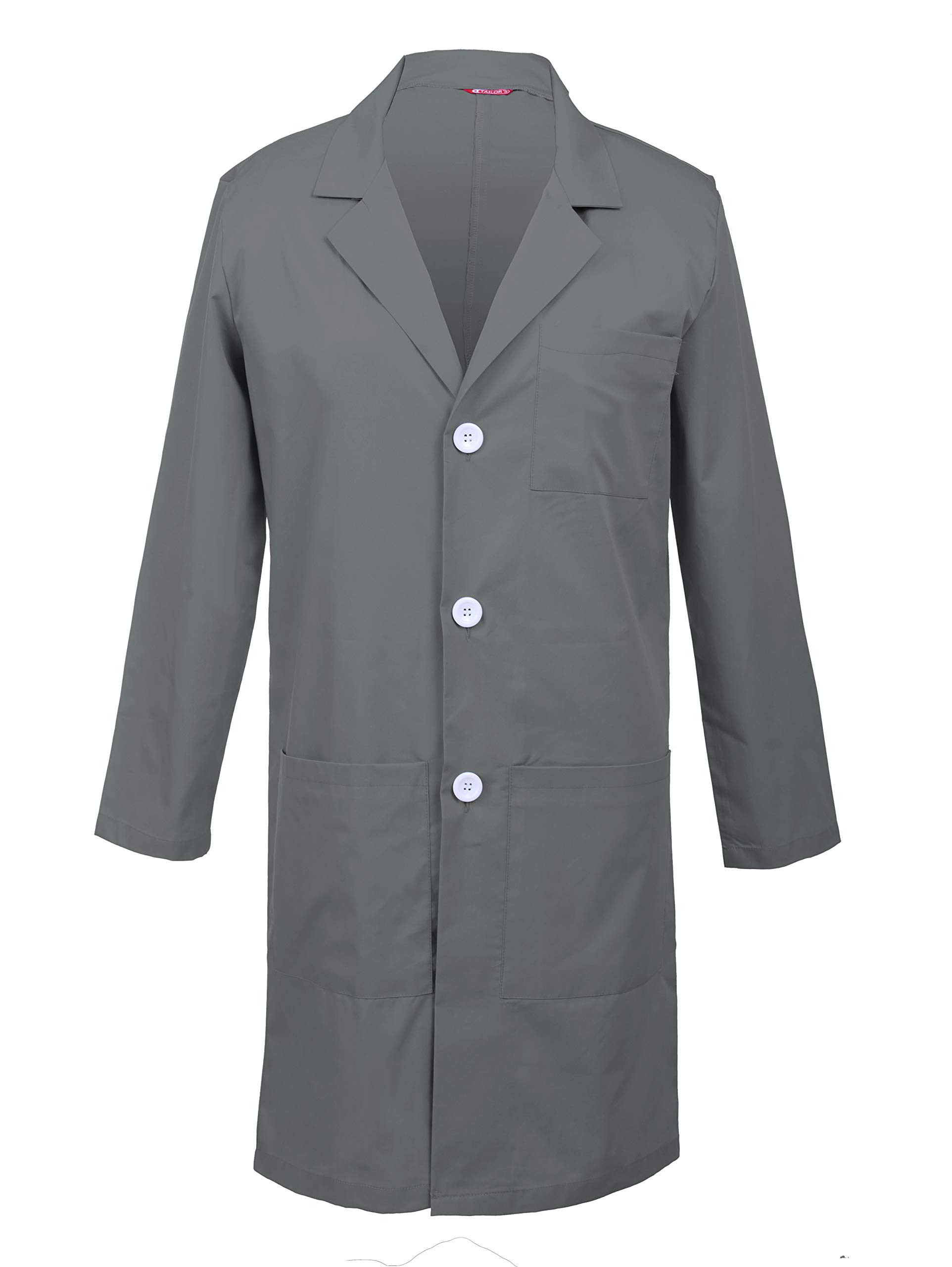 TAILOR'S Men's Lab Coat Laboratory Doctor Workwear Grey