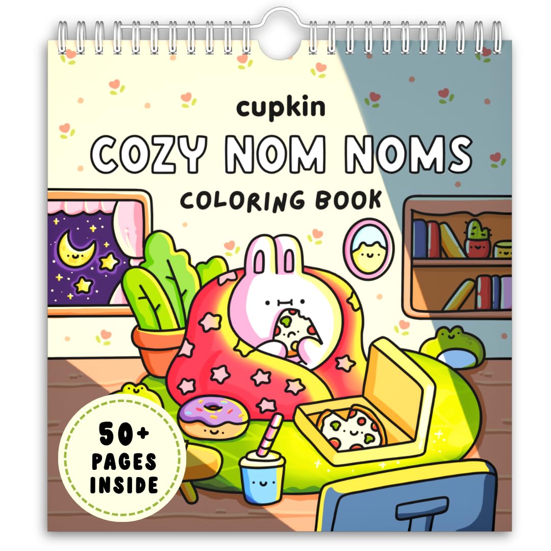 Cupkin Cozy Nom Noms Stress-Free Coloring Book for Kids, Teens &amp; Adults