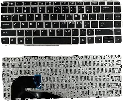 Laptop Replacement US Layout Without Backlit Without Pointer Keyboard for HP EliteBook 745 G3 G4 840 G3 840 G4 US Silver Frame