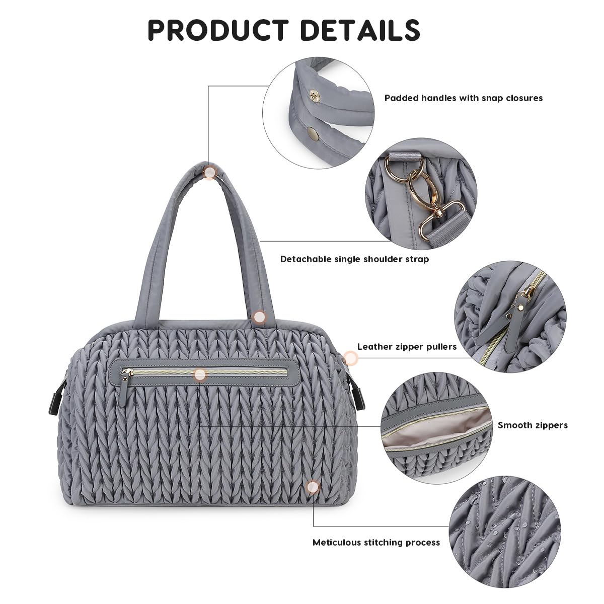 SONARIN Grande Capacité Tissé Sac à Langer pour Bébé Fourre-tout,Imperméable Sac à Couches de Voyage avec Bandoulière Amovible,Sacs de Maternité Portable avec Crochets de Poussette