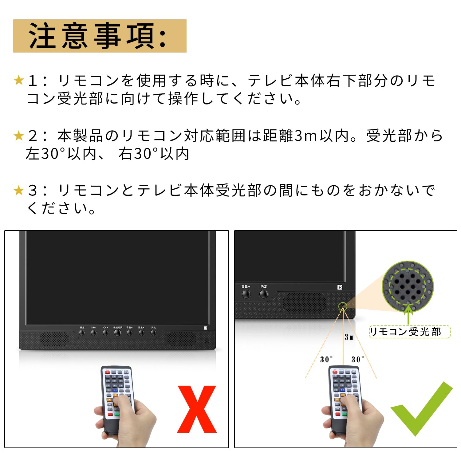ポータブルテレビ 本体 リモコン付き 楽天市場】ポータブルテレビリモコン for Tingu 14.1インチ大