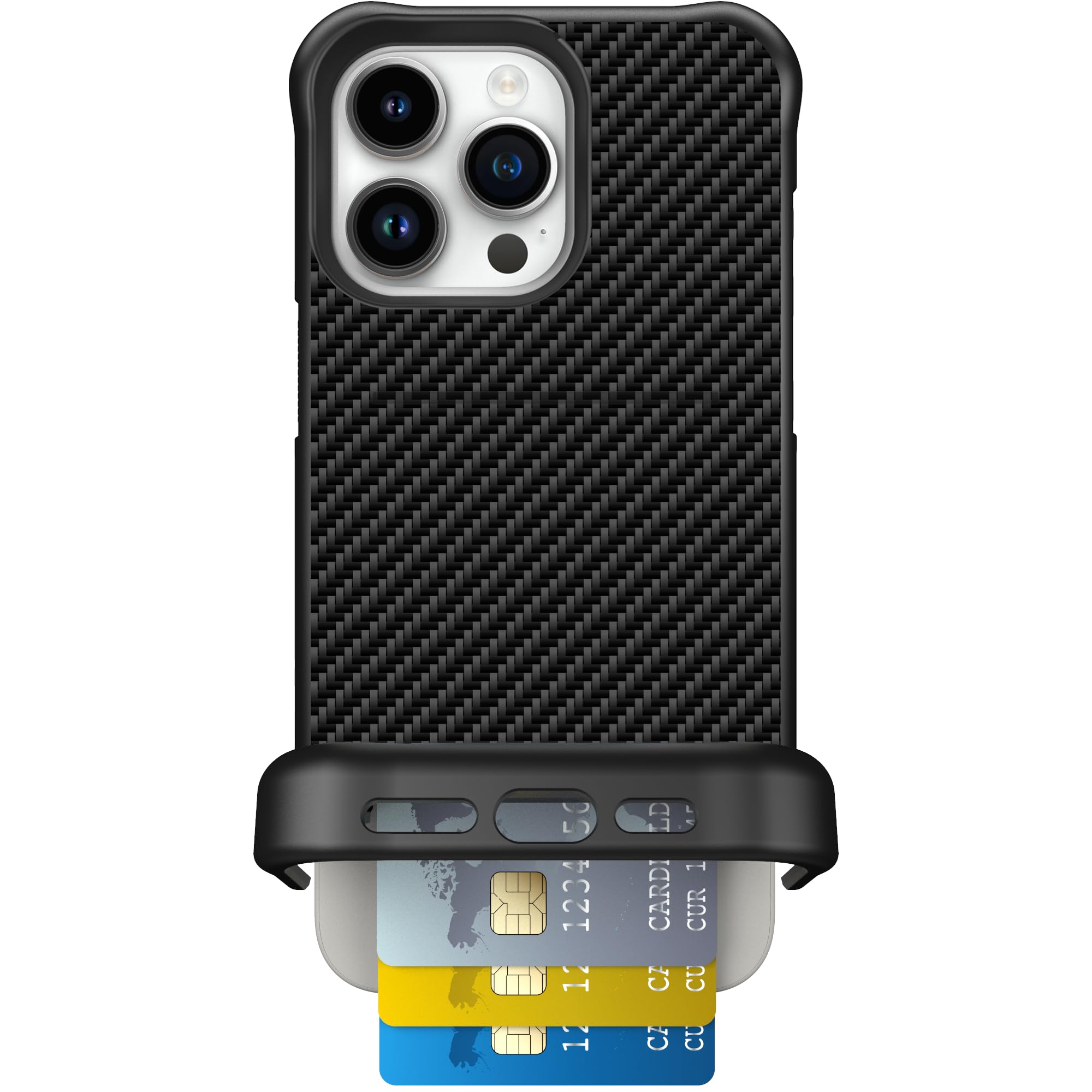 Scooch for iPhone 15 Pro Max Case with Card Holder, Wingmate Wallet Case with Hidden Card Slot and RFID Protection for up to 4 Cards, 10-Foot Drop