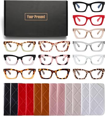 Stylish Readers for Women Reading Glasses with Blue Light Blocking and Spring Hinge