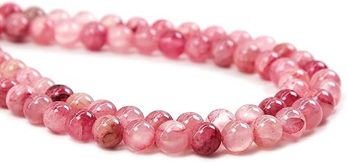 Miniatura 5 de Cadena natural de piedras de joyería, cuentas redondas sueltas para la fabricación de joyas de bricolaje, 1 hebra15 pulgadas (piedra de cristal rosa