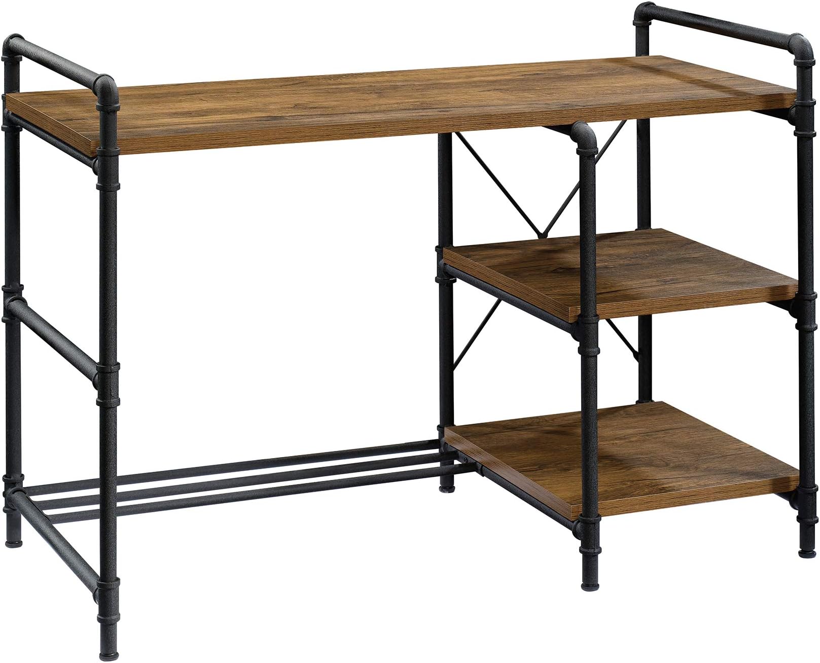Sauder Iron City Desk, Checked Oak Finish