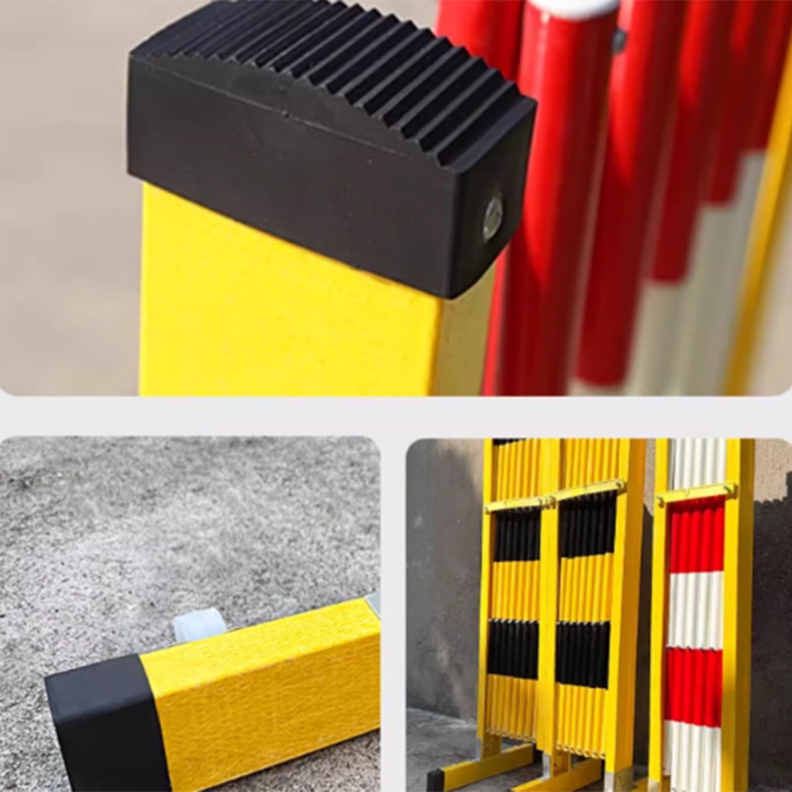 Genérico Valla de Seguridad retráctil para Obras - Barrera de Control de multitudes Extensible roja y Blanca con polea para Carreteras, escuelas y centros comerciales - Barricada de tráfico portátil