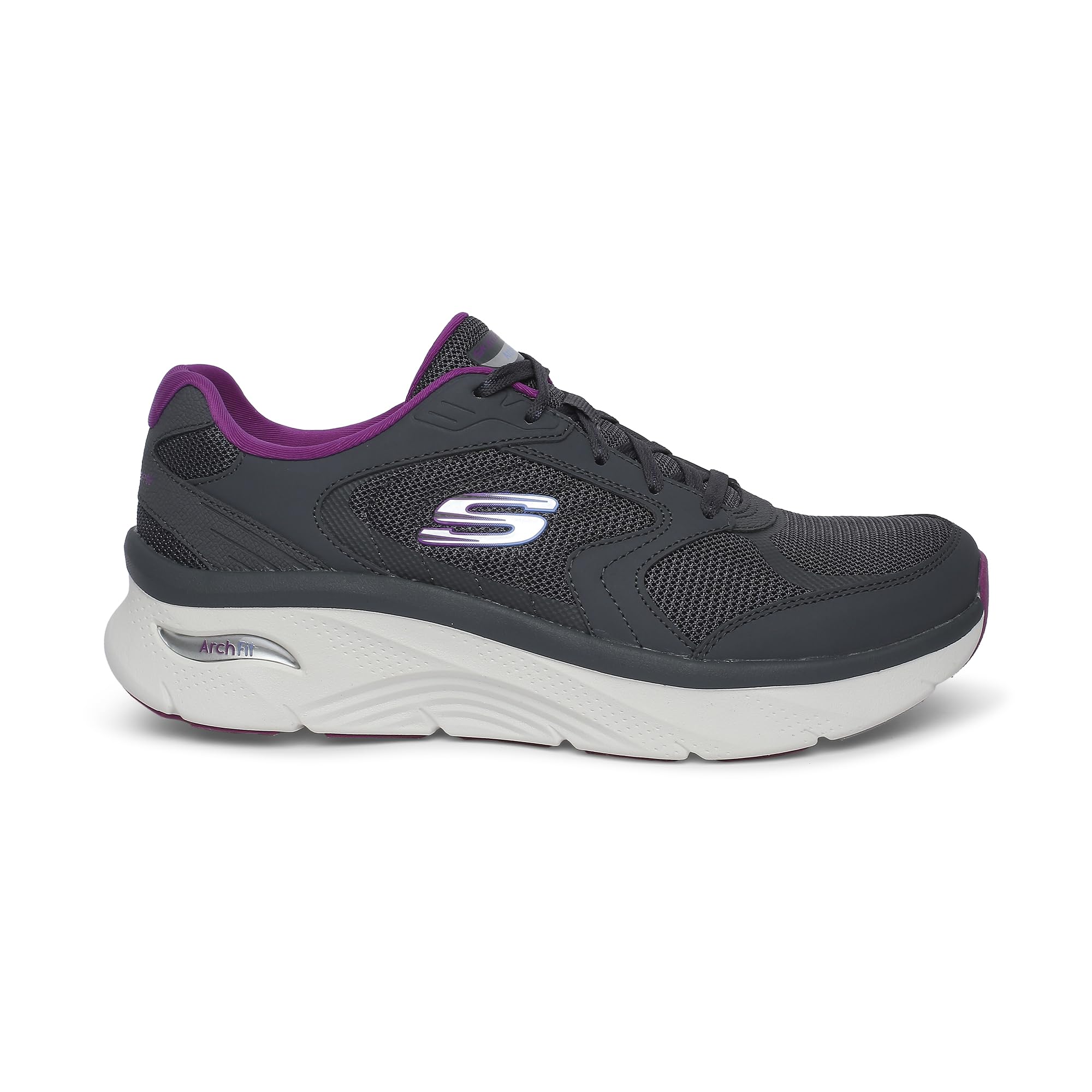 Skechers Arch Fit DLux Casual Lace Up Womens Shoe Grey - 149686-CCPR (B0B5X1Q228) Amazon Price History, Amazon Price Tracker