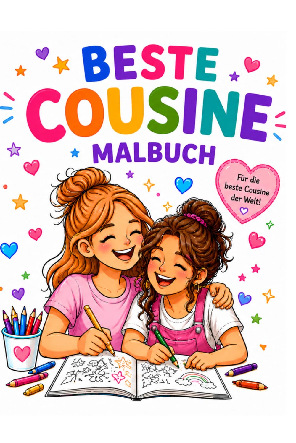 Beste Cousine - Malbuch: Ein interaktives teils farbiges Malbuch für die beste Cousine der Welt - einzigartiges Geschenk