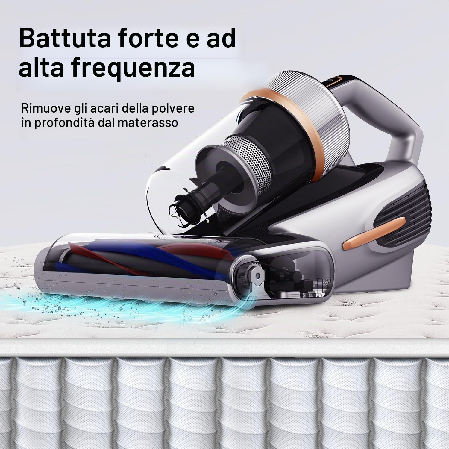Jimmy BX7 Pro Aspirapolvere antiacaro, 700 W 16 Kpa Potenza, con Sterilizzazione UV e Ultrasuoni, Sensore Intelligente di Sporcizia, Filtrazione Dual-Cyclonic