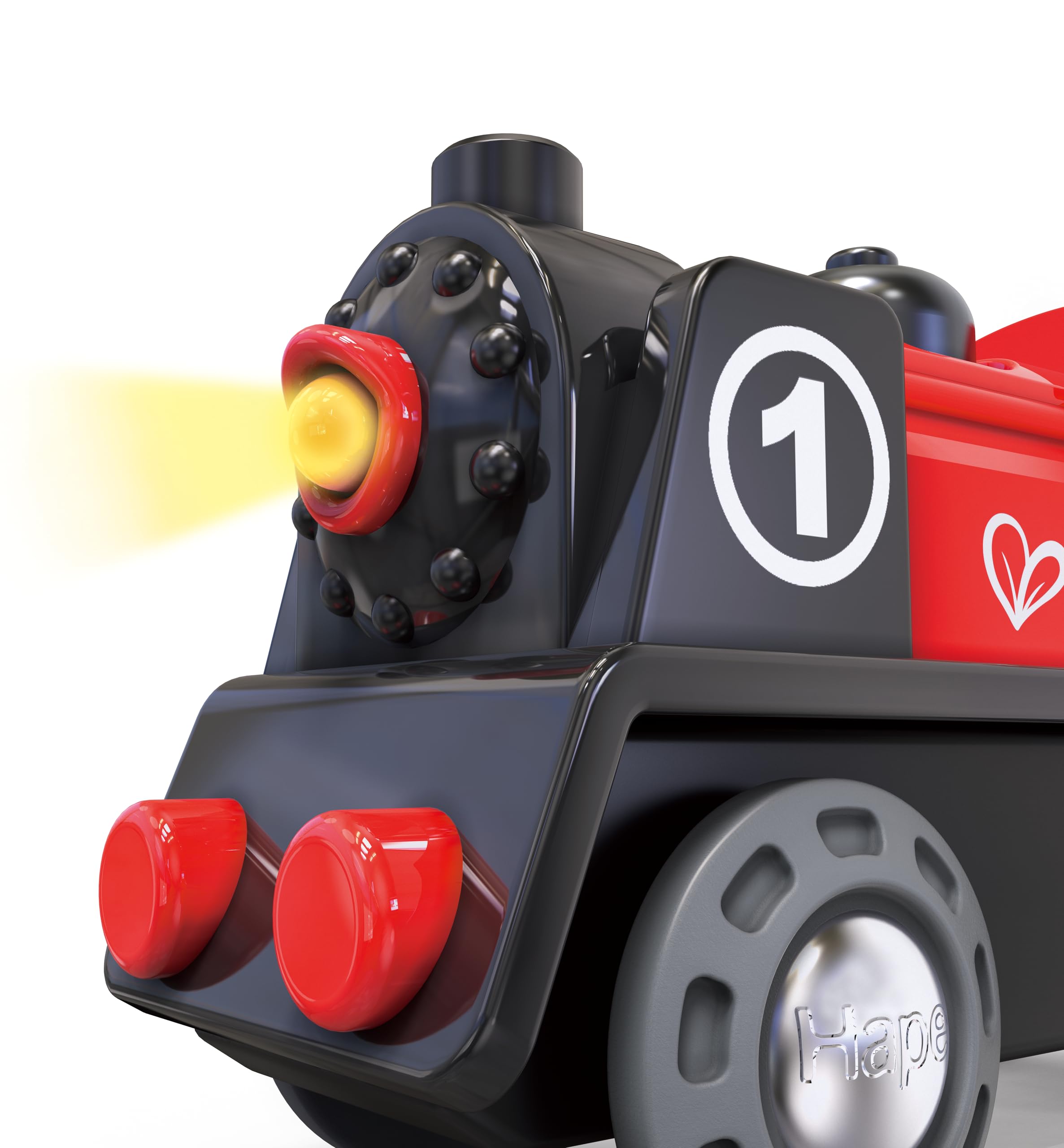 Hape Eisenbahn Set XXL, Zug Starter Set mit großem Schienen Ausbau, Zubehör & Lok Erweiterung, Holzeisenbahn Komplettset ab 3 Jahren