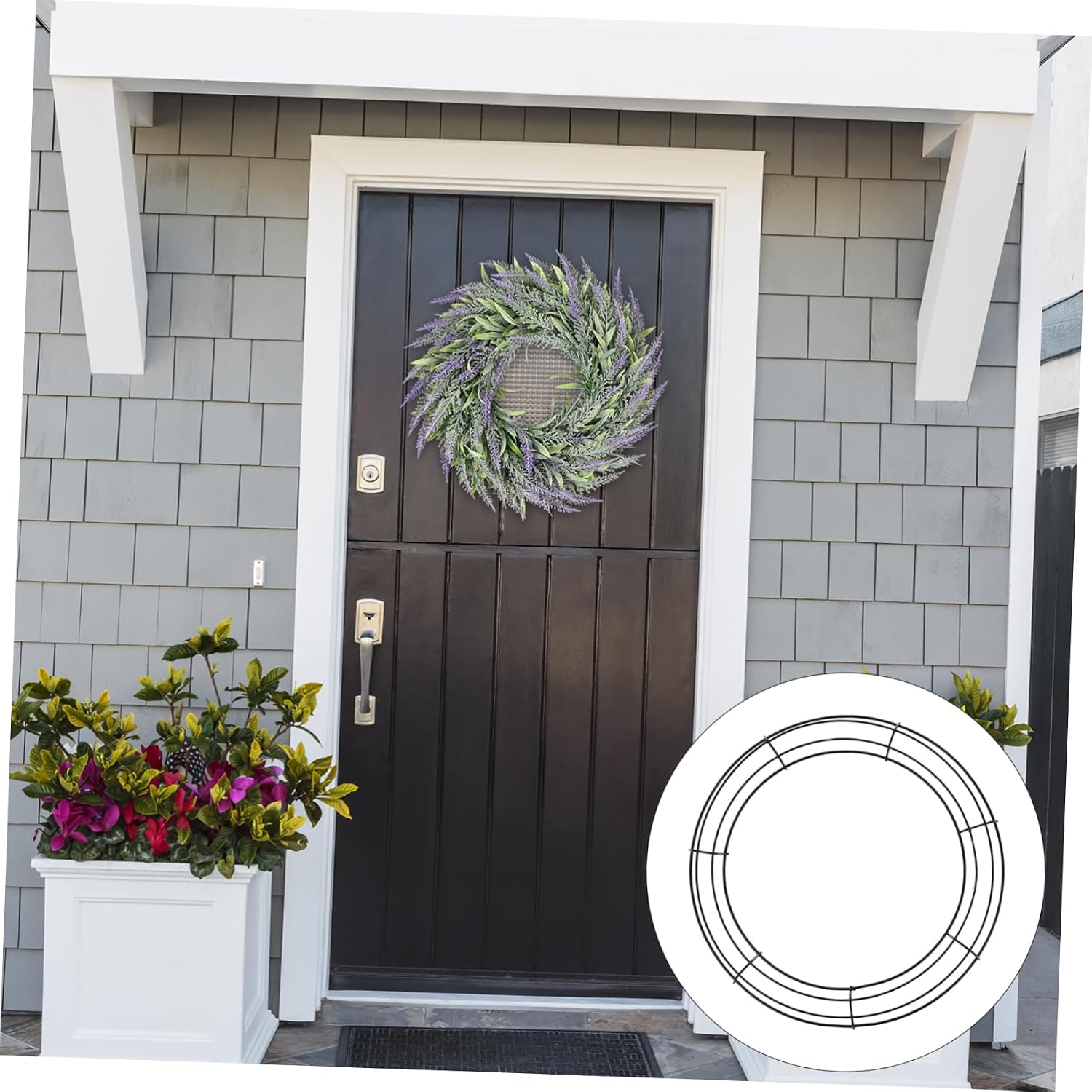 Unomor 3Pcs Iron Wreath Loop Decorative Wreath Frame for Home Decor for DIY Floral Arrangements Indoor Outdoor Use for Parties and Celebrations