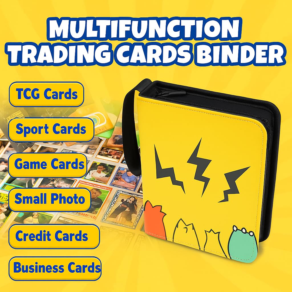 Segregator na karty kolekcjonerskie, 4 kieszenie, zamek błyskawiczny, 50 zdejmowanych rękawów, pomieści 400 kart, wodoodporne etui na karty ze skóry PU, do TCG, MTG, kart do gier, kart sportowych