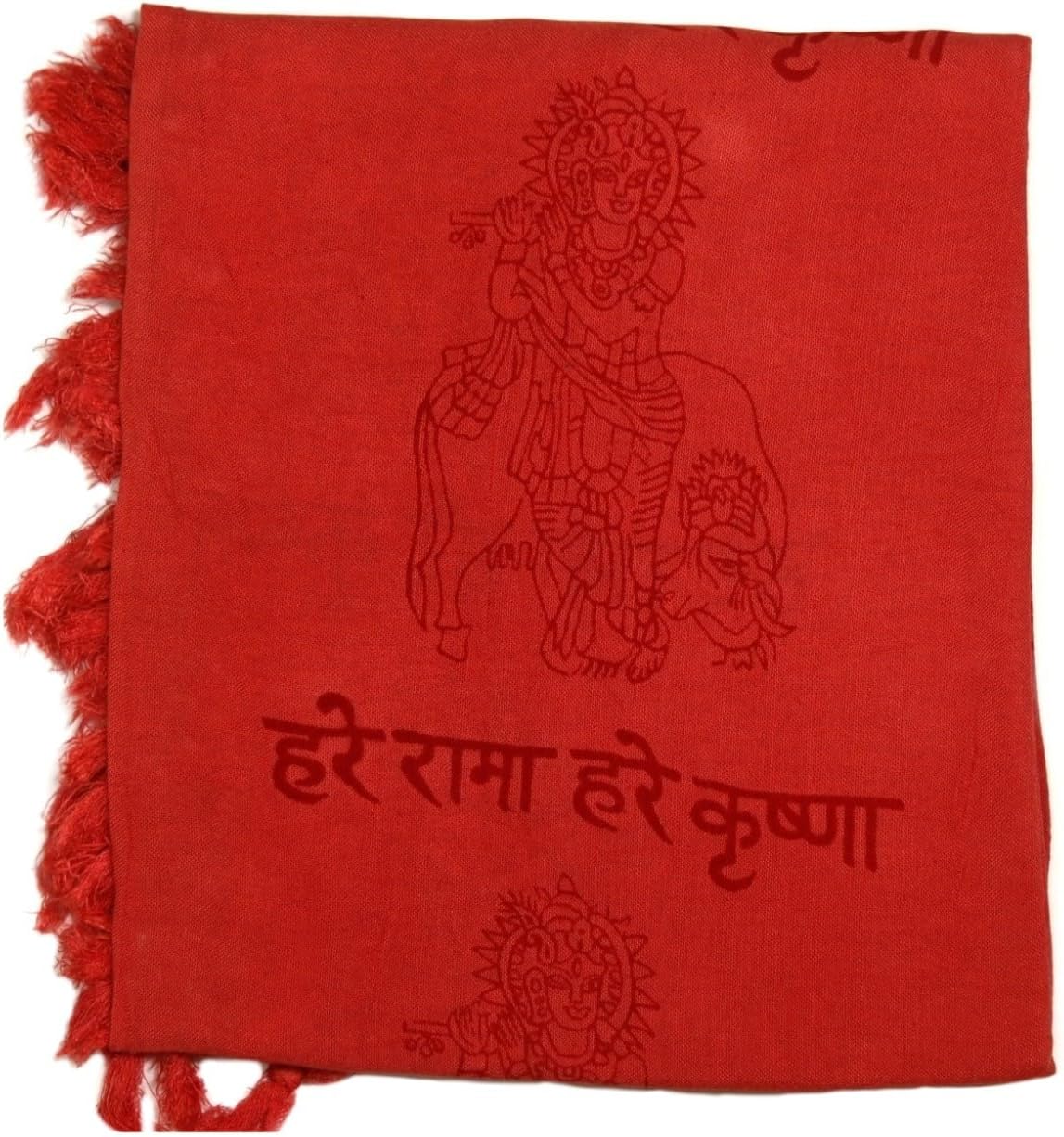 ASHIRWAD Om Aum Scarf Shawl Wrap Light Weight Soft Cotton Rayon Hand Printed Puja Yoga Prayer | AE0137-09 (ONS Pink)