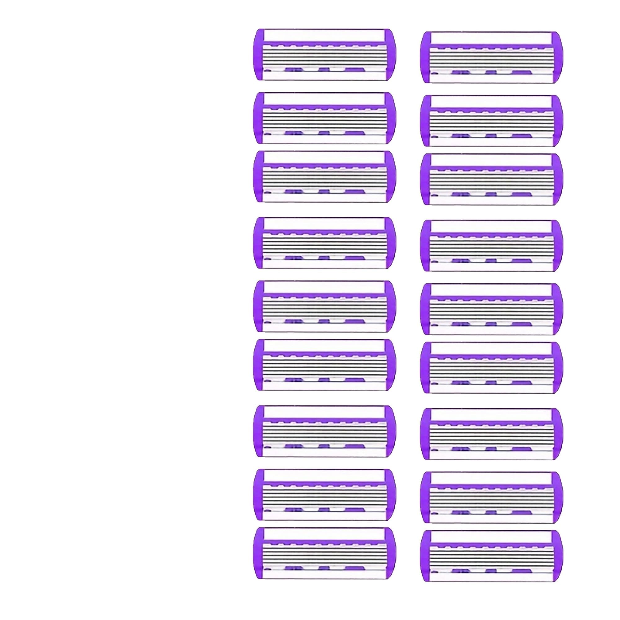6/18 Lame/Rasoio di Sicurezza Manuale da Donna Lame da Barba for Depilazione in Acciaio Inossidabile a 6 Strati Testina di Rasoio Sostituibile(18 blades)