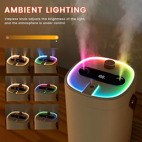 Miniatura 6 de Humidificador de 2L para dormitorio, humidificadores portátiles de niebla fría, ultra silencioso, 20 dB, humidificador de aire de llenado superior