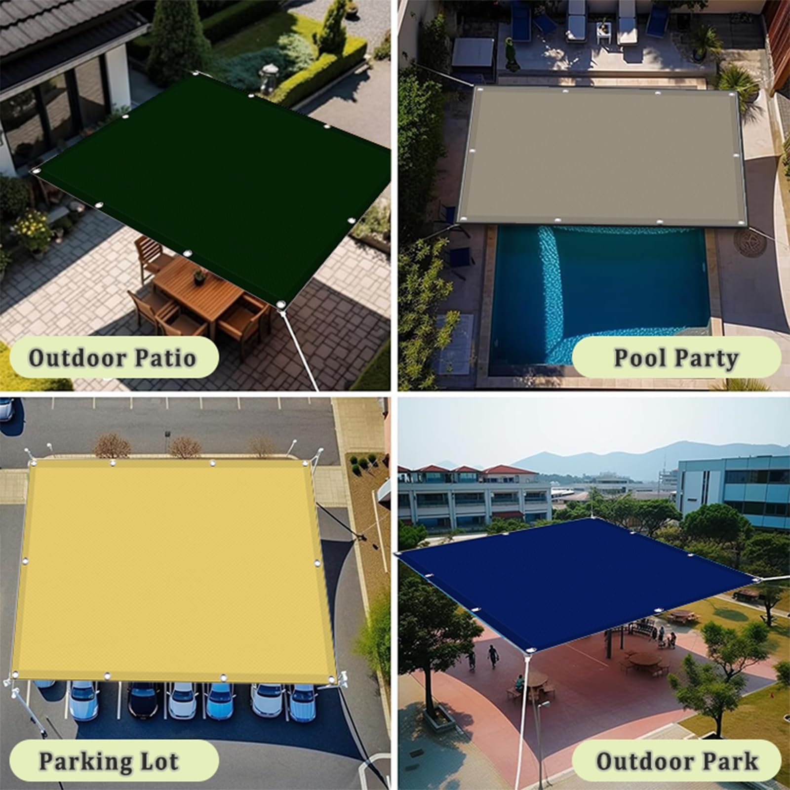 Sonnensegel Wasserdicht 1.2 x 3.8 m Imprägnierung 98% Uv-Schutz Sonnenschutz Sonnensegel Garten mit Befestigungsseile für Camping Schwimmbad Rasen, Beige