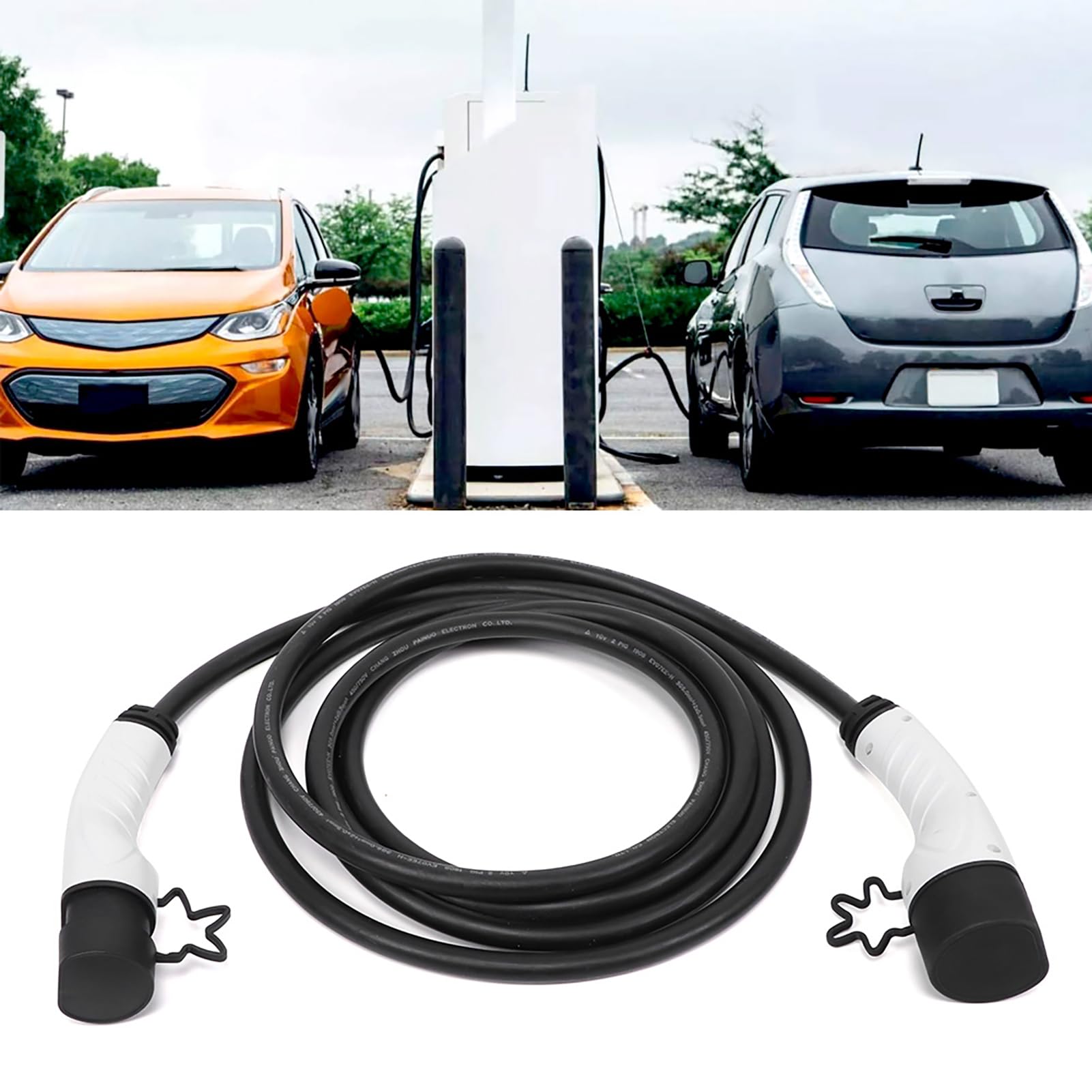 Dioche EVSE avec Câble de 16,4 Pieds pour Recharge de Voiture électrique - Station de Recharge pour Usage Domestique 220V-250V (16A-FE-A16D-E&C)