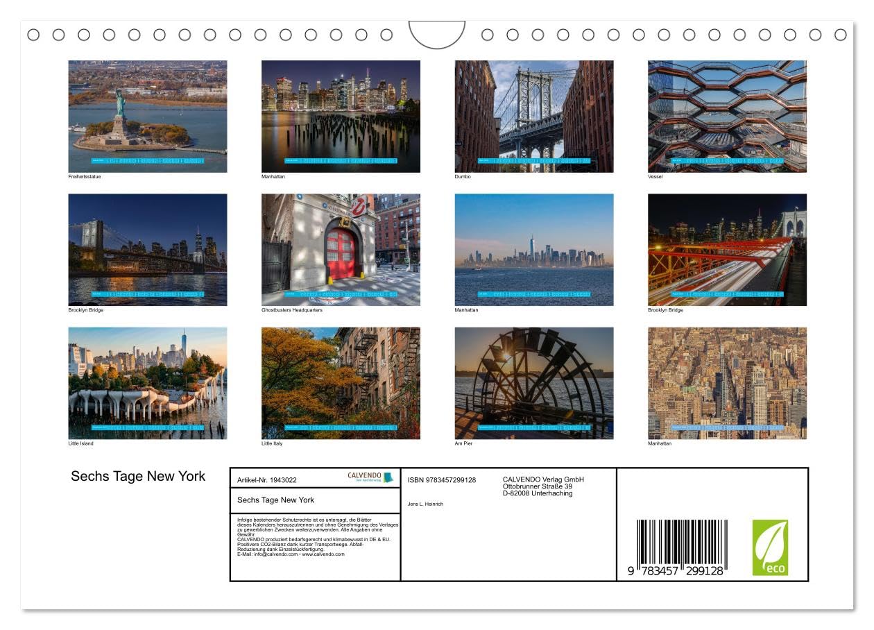 Sechs Tage New York (Wandkalender 2026 DIN A4 quer), CALVENDO Monatskalender: Sechs Tage New York - die besten Fotos