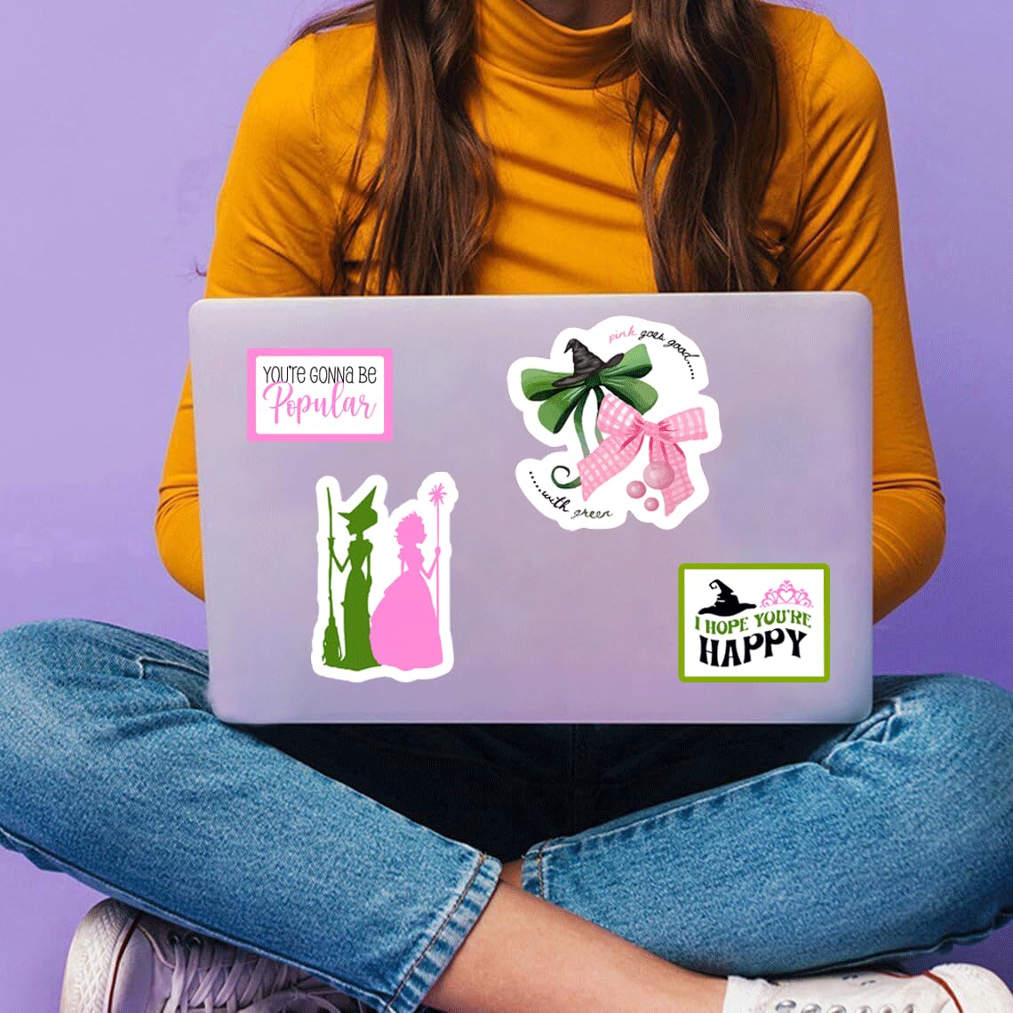 Wicked Bransoletka Elphaba Galinda Pasujące Bransoletki Wicked Merch Biżuteria Muzyczne Akcesoria Prezentowe, Duża, Stal Stopowa, Bez kamieni szlachetnych, Large, Stal stopowa, Bez kamieni