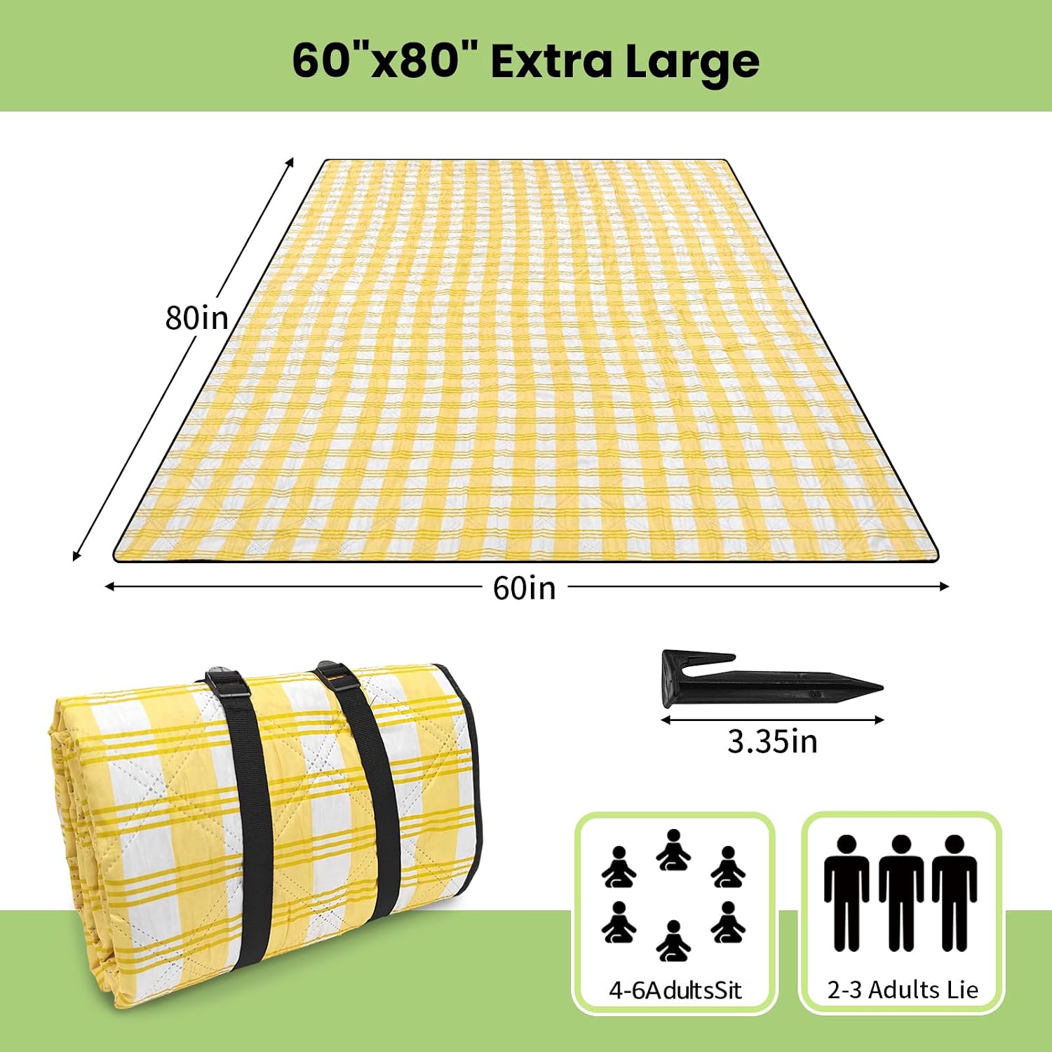 Waterproof Sandproof Beach Blanket Outdoor Picnic Mat(60"*80") image 2