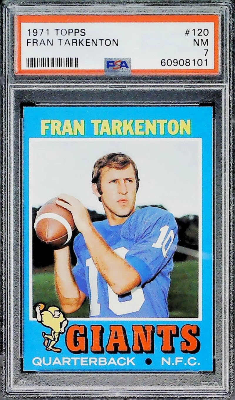 1971 Topps Football #120 Fran Tarkenton New York Giants PSA 7 NM Trading Card