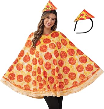 Clarisbelle Womens Halloween Funny Food Print Costume Adult Party Poncho