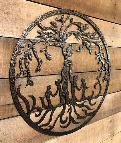 Miniatura 7 de sitfe Árbol de la vida de metal para madre con niños, esculturas colgantes de metal, decoración del hogar, árbol de la vida, arte personalizado,