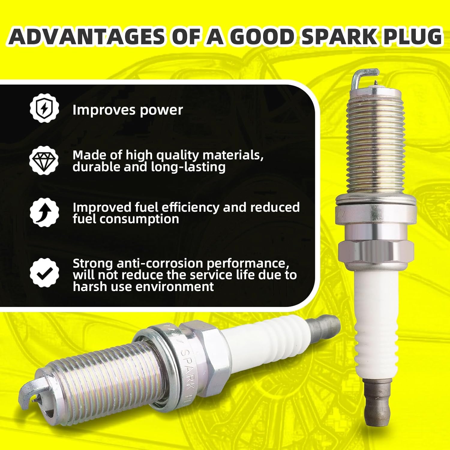 Set of 8 Ignition Coils Pack 30521-PWA-S01 UF374 & 8 PCS Iridium Spark Plugs Compatible with Honda Civic 2006-2011 1.3L L4