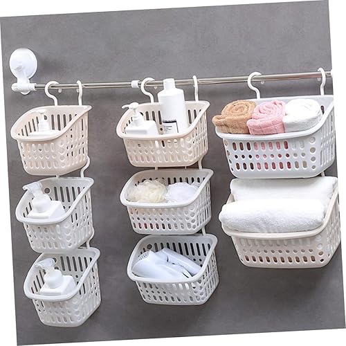 Miniatura 4 de STOBAZA Contenedor organizador de 2 piezas, estante colgante, maquinillas de afeitar, cesta de drenaje, organizador de ducha, champú para colgar