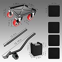 Vista 4 de Carretilla elevadora más grande para muebles con 5 ruedas de acero al carbono, elevador de muebles con 5 ruedas universales de goma giratorias 360