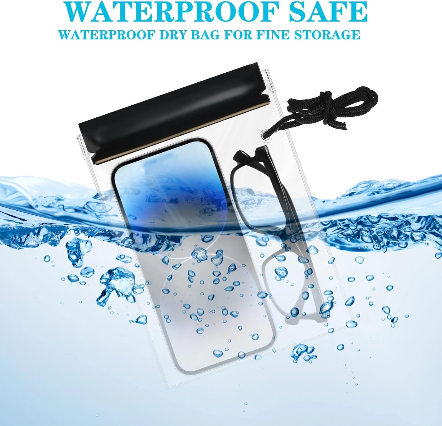 Dansydaisy 15 Pack Clear Waterproof Bags Water Tight Pouch Holder 3 Sizes Dry Bags Boating Waterproof Cases Sealable Phone Pouch Compatible with Iphone Ipad Maps Camera Document Holder Kayaking