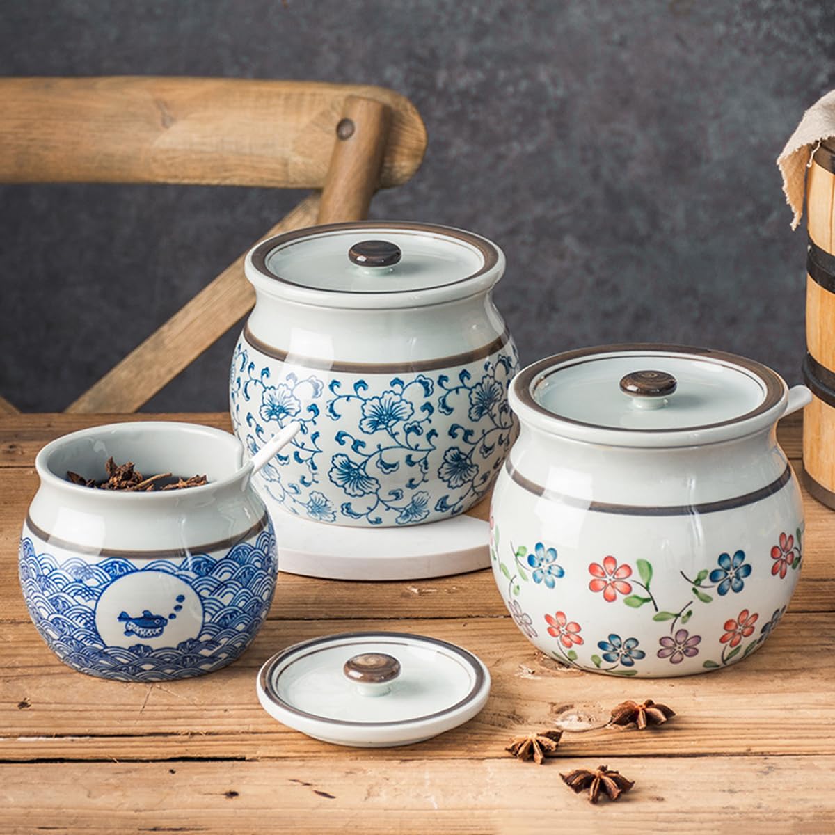 Sugar Bowl ,sugar pot, Sugar Bowl with Lid ,Ceramic Sugar Bowls for Sugar Seasoning, Sugar Bowl with Lid, Sugar Container for Coffee Bar, Sugar Jar Sugar Dispenser Bowl,#B,S ( Color : #C , Size : S )