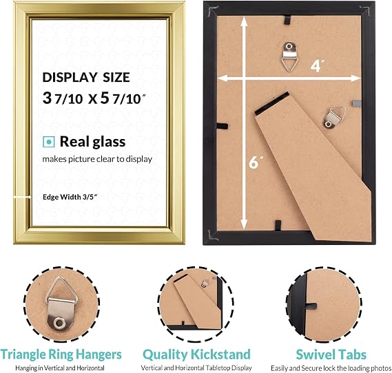 LaVie Home 4x6 picture frame 12 pack &15.6 inch white picture ledge shelf Wall Shelves with Lip