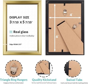 LaVie Home 4x6 picture frame 12 pack &15.6 inch white picture ledge shelf Wall Shelves with Lip