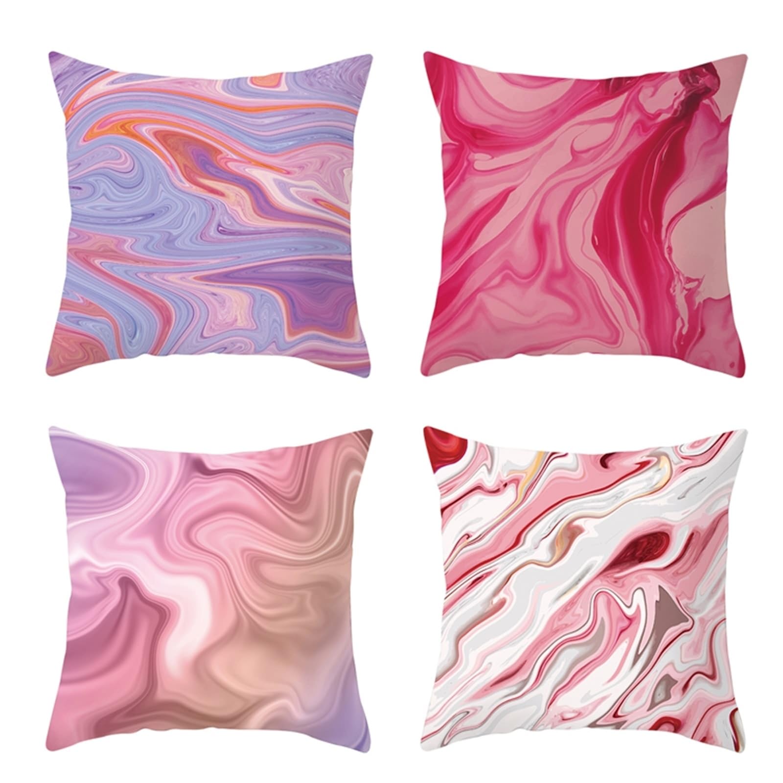 Housses de coussin marbre rose pour décoration maison et ambiance canapé cocooning