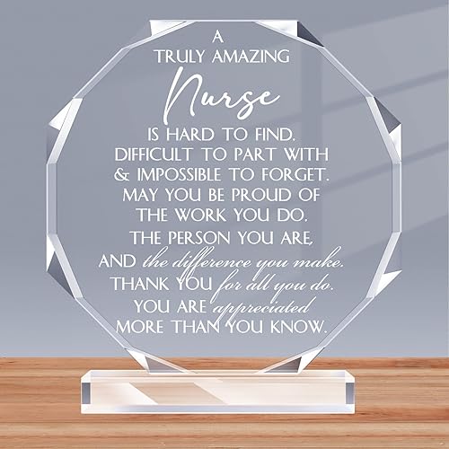 Miniatura 7 de Regalo de agradecimiento de Navidad para enfermera, letrero acrílico inspirador, premios, regalo de agradecimiento, octágono, empleado, oficina,