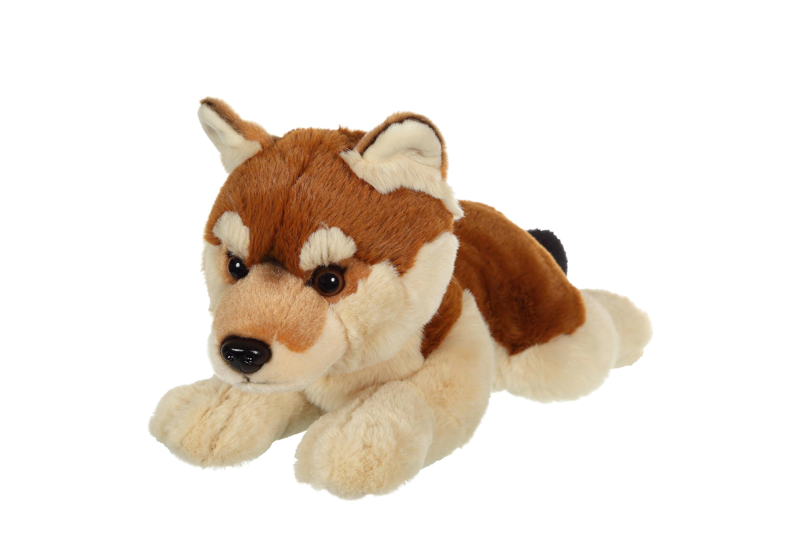 Gipsy Toys – Peluche Loup ALLONGE Marron & Beige - 25 CM