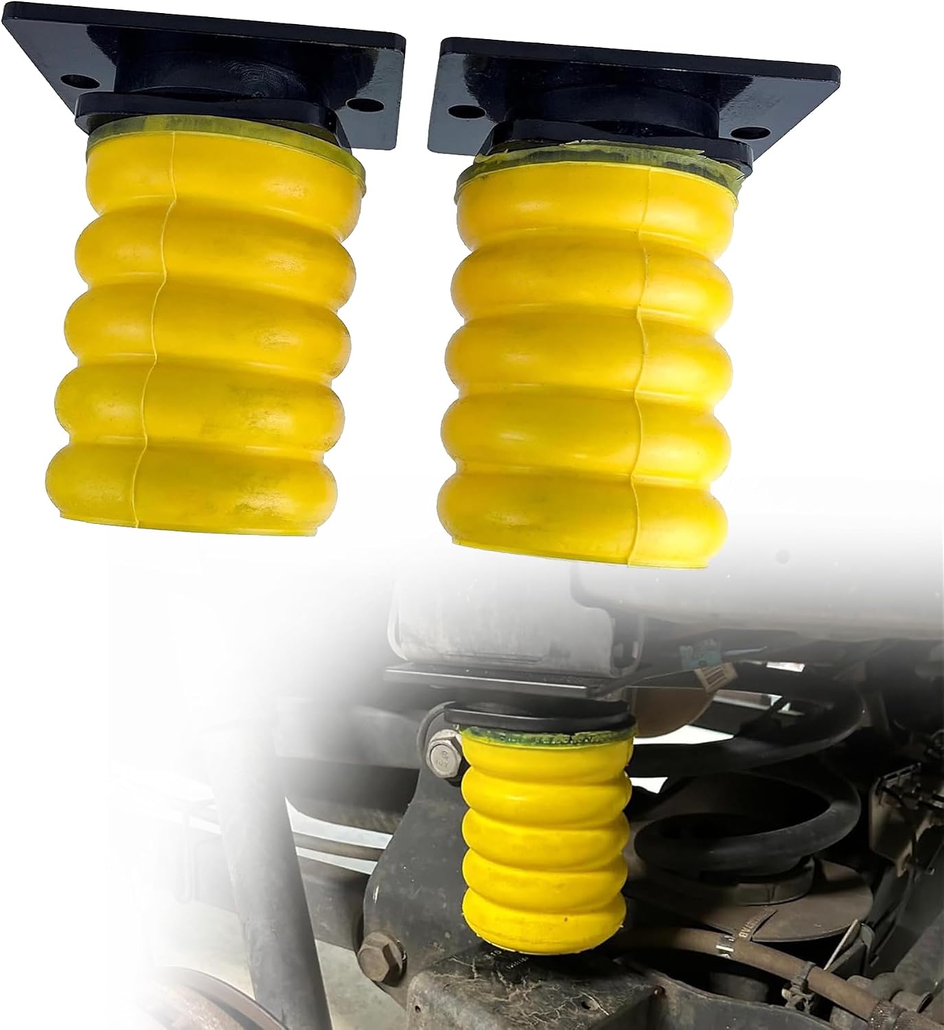 Rear Helper Spring Bump Stop Compatible with Dodge RAM 2500 3500 2014-2023 4x2 & 4x4 models SSR-312-54, 1Pair Rear Suspension Helper Springs