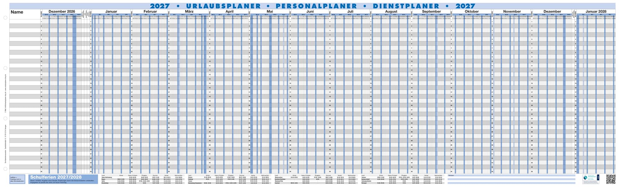 2027 Profi Urlaubsplaner Personalplaner 35 Mitarbeitende (2)