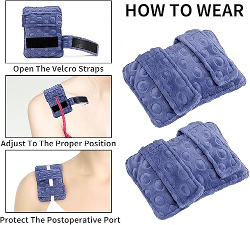 Miniatura 3 de Paquete de 2 almohadas suaves de marcapasos para mastectomía para recuperación de marcapasos, poscirugía, cáncer de mama, quimioterapia, puerto de