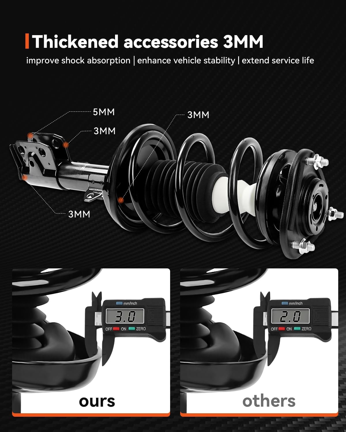 Front & Rear Strut Assembly for 2009-2013 Corolla, Shock Absorber with Coil Springs Replace 832598/572598,832597/572597,172599R 172599L, 4PCS