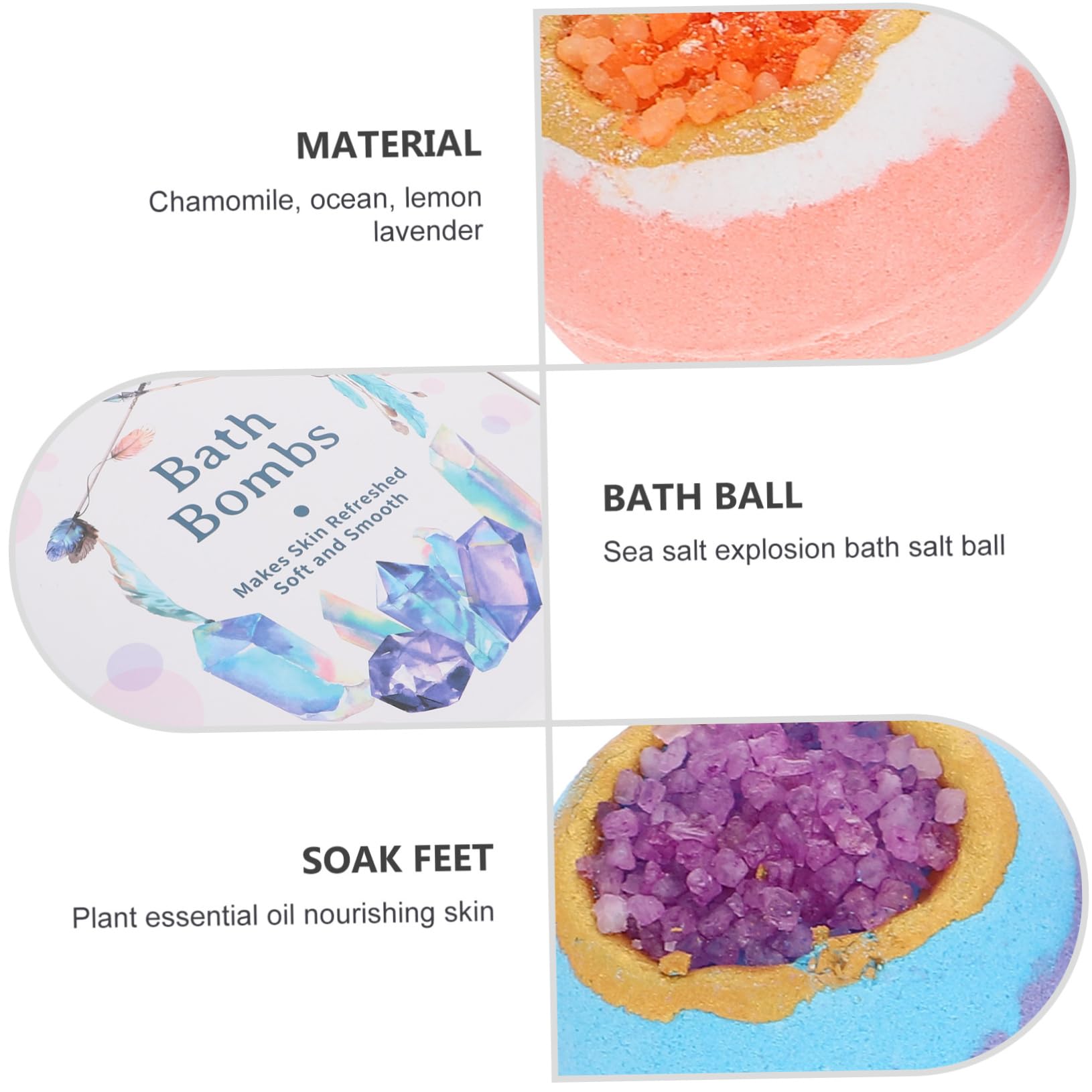 4piezas De Baño Naturales Aceites Esenciales y Sal Para Relajante Spa Casa