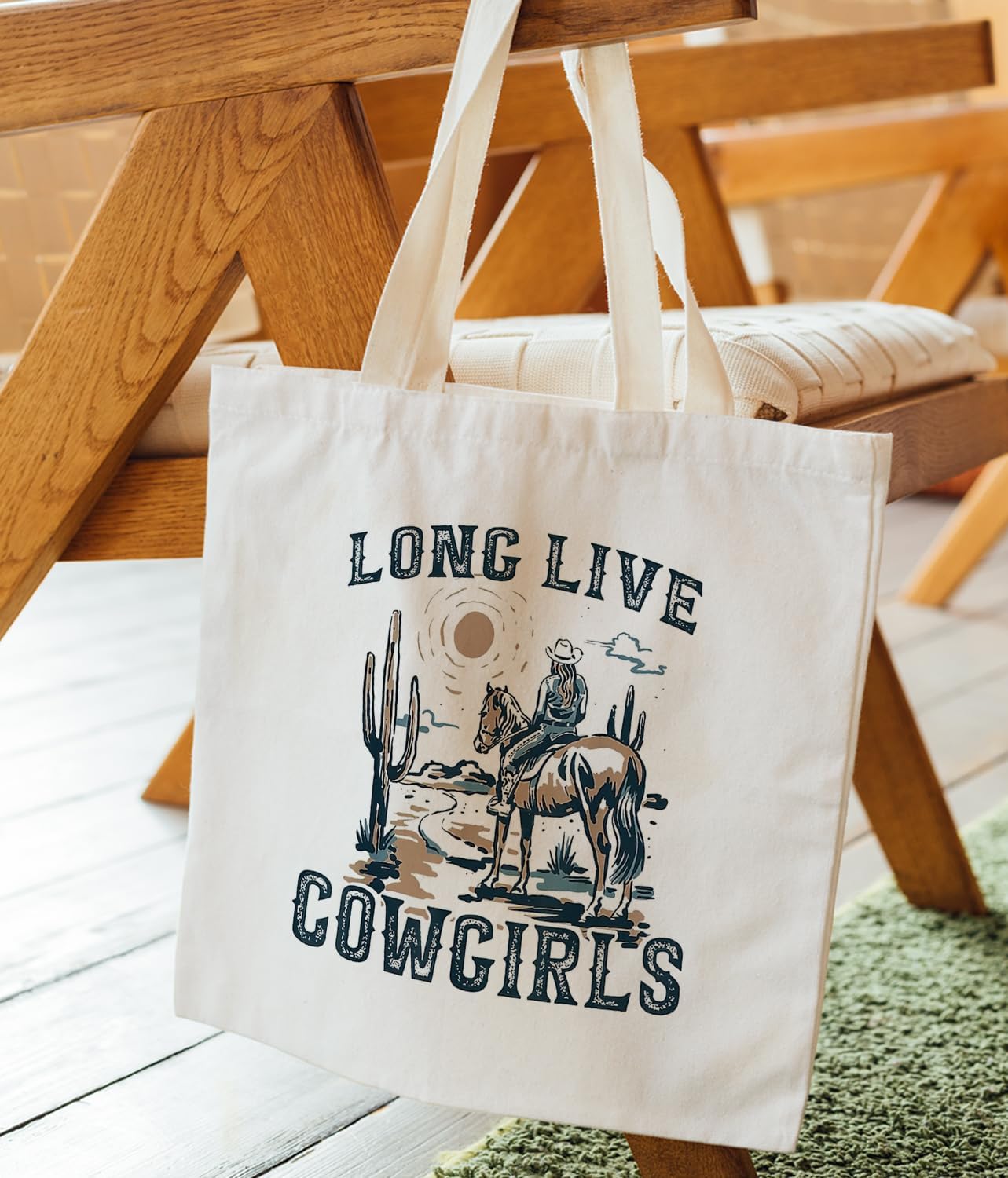 Western Tote Bag For Women, Canvas Tote Bag For Women, Long Live Cowgirl, Cowgirl Gift, Reusable Grocery - Image 5